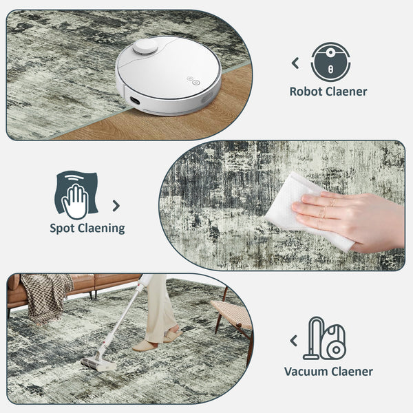 1pc Ultra Soft Cashmere Carpet – Soft Plush Low Pile Bohemian Rug, Non-Slip Rubber Backing Area Mat, Pet-Friendly & Machine Washable Floor Mat for Living Room, Bedroom & Home Decor, Perfect Holiday Gift