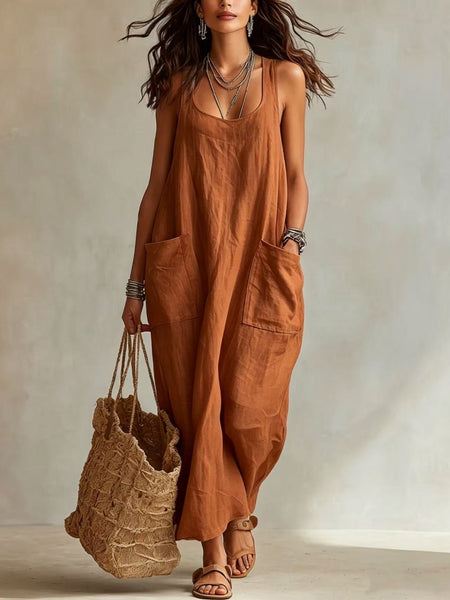 2026 Summer New Arrival: Casual, Chic, Pocketed, Strapless Maxi Dress