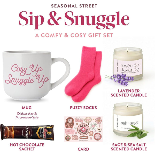 Mother'S Day Gift for Her - Birthday Pamper Gifts for Women with Scented Candle, Pink Socks, Hot Chocolate Sachet, Best Wishes Card, Self Care Box, Gifts for Mum, Hot Chocolate Gift Set