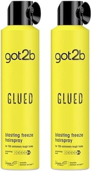 Got2B Glued Blasting Freeze Hairspray 300 Ml, Glued Hairspray for up to 72H Ultra Strong Hold, Hairspray Got2B, for Extreme Hairstyles, Vegan Formula