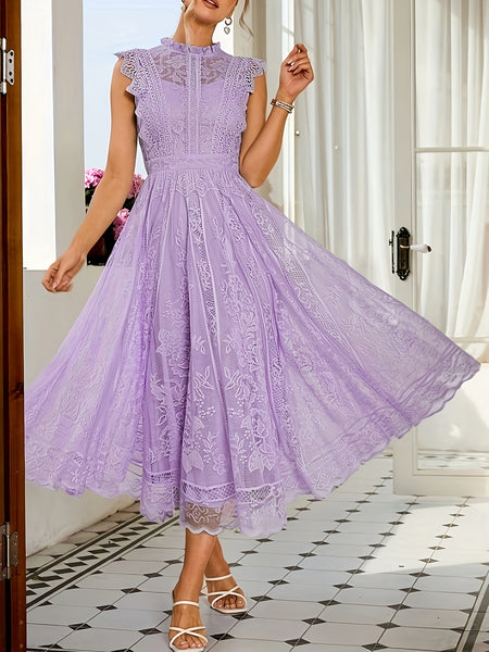 New Elegant Lace Flared Dress for Women