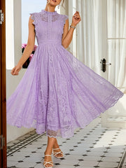 New Elegant Lace Flared Dress for Women