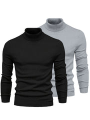[Xingmengzhi OBM] 2pcs Men'S Turtleneck Long Sleeve Sweater Set