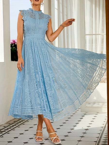 New Elegant Lace Flared Dress for Women