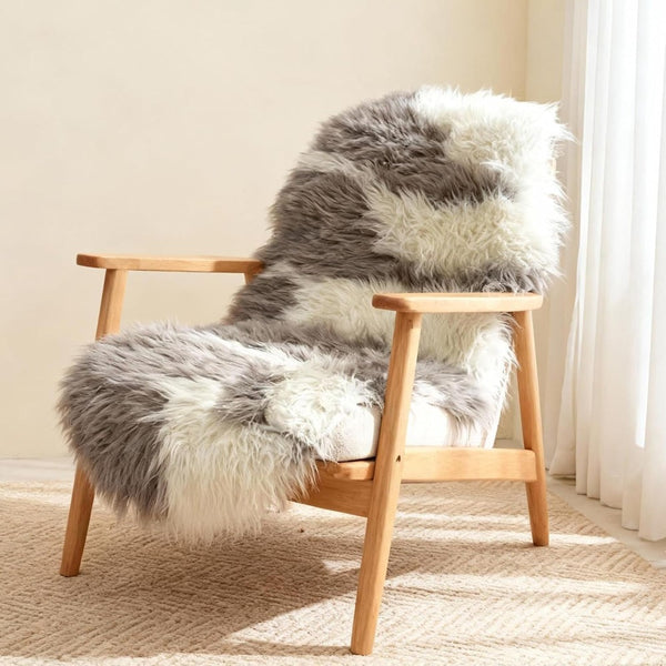 Fluffy Faux Sheepskin Rug 60 x 180 cm, Soft Shaggy Runner Rug for Bedroom and Living Room, Washable Non Slip Faux Fur Carpet
