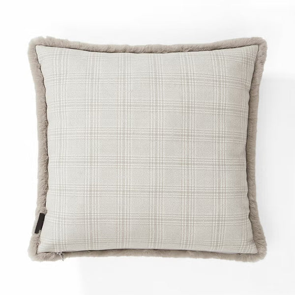 Mon Chateau Tweed Faux Fur Cushion in 3 Designs, 50 X 50 Cm