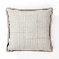 Mon Chateau Tweed Faux Fur Cushion in 3 Designs, 50 X 50 Cm