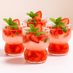 Set of 4 RippleWave Ribbed Glass Drinking Cups - Borosilicate Glassware for Hot & Cold Beverages - Dishwasher Safe - for Coffee, Juice, Cocktails & Desserts