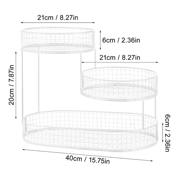 3-Layer Desktop Storage Rack - Iron Fruit Basket & Vegetable Organizer for Kitchen Dining Table, Space Saving Metal Storage Rack