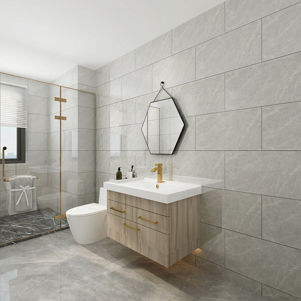 10pcs Imitation Marble Wall Tile Sticker for Toilet, Bathroom, Kitchen, Oil-Proof Waterproof Decorative Bathroom Stick on Wall Panels, Peel and Stick Wall Tiles for Kitchen, 30*60cm