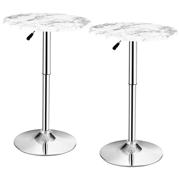 GOFLAME 2pcs Modern Bar Table Multifunctional Round Pub Table-White