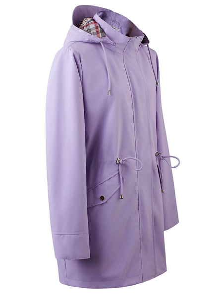 Drawstring Waist Hooded Zip Up Coat, Casual Long Sleeve Coat for Fall & Winter, Women's Clothing