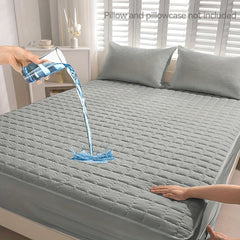 1 Waterproof Mattress Protector - Reusable Underpads, Solid Quilted Geometric Stitching Design, Thickened Durable Fabric, Suitable for Dorms, Camping, RVs And Hotels - Machine Washable, Mattress Waterproof, Camping Essentials, Modern Bed Cover