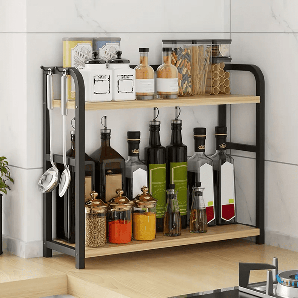 1pc Stainless Steel Multi-Tier Storage Rack - Space-Saving Countertop Spice Shelf Suitable for Kitchen, Bathroom, And Bedroom, Kitchen Storage Rack