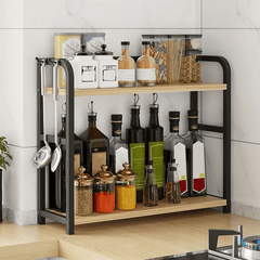 1pc Stainless Steel Multi-Tier Storage Rack - Space-Saving Countertop Spice Shelf Suitable for Kitchen, Bathroom, And Bedroom, Kitchen Storage Rack