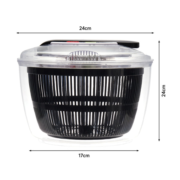 Large Manual Lettuce Spinner & Fruits Vegetable Washer Dryer with Rotary Handle, Salad Spinner, Tastier Salads, 24*17*24cm