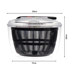 Large Manual Lettuce Spinner & Fruits Vegetable Washer Dryer with Rotary Handle, Salad Spinner, Tastier Salads, 24*17*24cm
