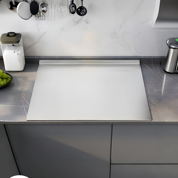 Medium/Large/Extra-Large Stainless Steel Chopping Board, thickened one-piece construction, designed for kitchen tasks. Suitable for vegetable preparation, pizza and cake bread kneading, and fruit processing. Freestanding food preparation surface and knead