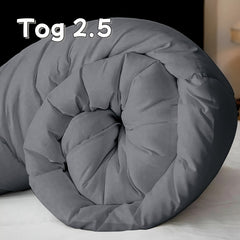 Tog 2.5 | 7.5 | 13.5 Grey All-Seasons Diamond Quilted Duvet Quilt Comforter | All-Seasons Breathable Lightweight Warm Bedding Comforte for Home Hotel