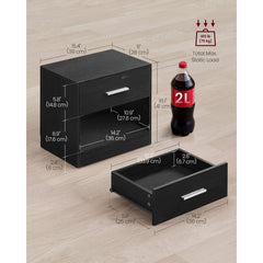Bedside Table, Side Table with Drawer, Handle, Open Compartment,Easy Assembly, Perfect for Living Room or Bedroom