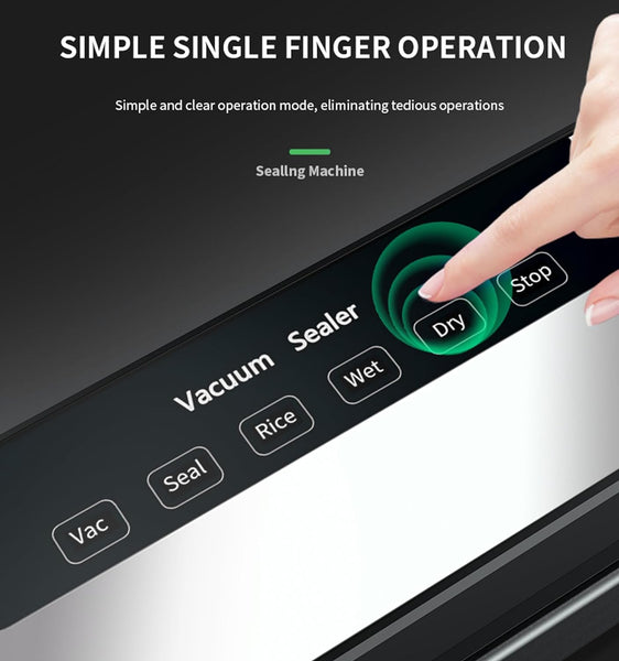 Vacuum Sealer, Hilifix 5-In-1 Food Vacuum Sealer Machine with 65 KPA Powerful Suction, 30MM Longer Seal Food Sealer for Dry and Moist Food Fresh Preservation with 10Pcs Vacuum Sealers Bags(Black)