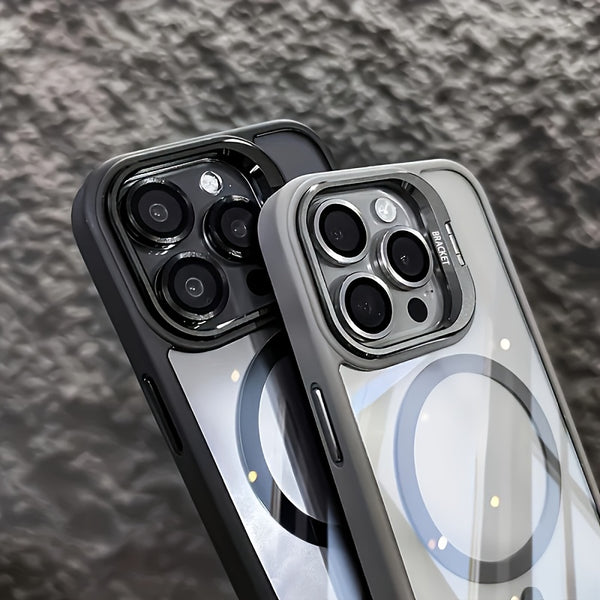 Phone Case: Luxury Metal  Mount Phone Case, Compatible with iPhone 17, 17 Pro, 17 Pro Max, Air, 12, 13, 14, 15, 16 Plus, Pro, Pro Max, Wireless Charging Shockproof Back Cover, Mobile Accessory, Modern Phone Case, Durable Material, iPhone Users