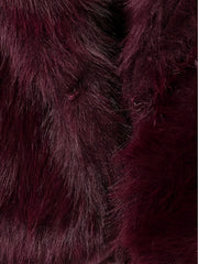 PEACHYZL Women'S Elegant Faux Fur Coat - Thickened Winter Jacket with Plush Lining, Loose Fit Long Sleeve Coat for Fall/Winter, BrownRed/