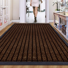 1pc Indoor/Outdoor Rug – 7 Stripe Polypropylene Woven Design with PVC Rubber Back – Heavy-Duty, Waterproof, Non-Slip Dirt-Grabber – Ideal for Entrance, Hallway, Kitchen, Living Room & High-Traffic Areas