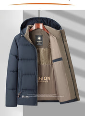 Winter New Warm Jacket with Detachable Hood, Trendy Fashion Men's Parka Coat, Business Casual Versatile Outerwear