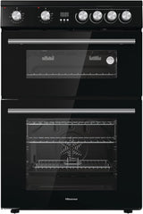 Hisense HDE3211BBUK 60Cm Electric Cooker with Ceramic Hob-Black , a Rated Double Oven