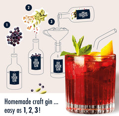 DO YOUR GIN L DIY Gin-Making Infusion Kit | Cocktail Kit | Bartender Gift Basket | Birthday Gifts for Men, Women for Him & Her | Alcohol Gift | 12 Botanicals, Bottles & Recipes