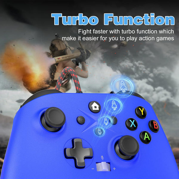 FOIRCEADAL 2 Pack Wird Controller for Pc/Xbox-One/X/S [Need Windows Upgrade Built Adaptive Gaming Turbo/Vibration/Gyro/Wake-Up Function 3.5 Mm Audio