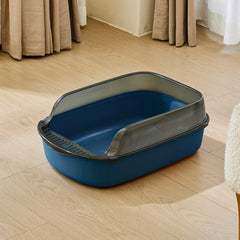 Extra Large Open Cat Litter Tray High Sided Deep Jumbo Rim Pan Box Loo Toilet Large Open Cat Litter Tray High Sided Deep Jumbo Pan Box Loo Toilet Cat Centre Extra Large High-Sided Cat Litter Box - Semi-Enclosed Design with High Walls for Cats & Rabbits, E