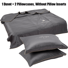 3PCS Luxury Embroidered Summer Bedding Set, Air-Conditioning Thin Quilt Set, Washed Twill Lightweight & Soft Breathable for Hot Sleepers, Machine Washable, Comtemporary Style 100% Polyester (1 Duvet + 2 Pillowcases, Without Pillow Inserts)