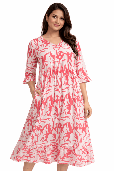 Teamwear* Women'SFloral Printed Kurta Dress for Women