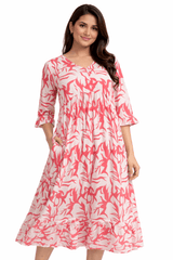 Teamwear* Women'SFloral Printed Kurta Dress for Women