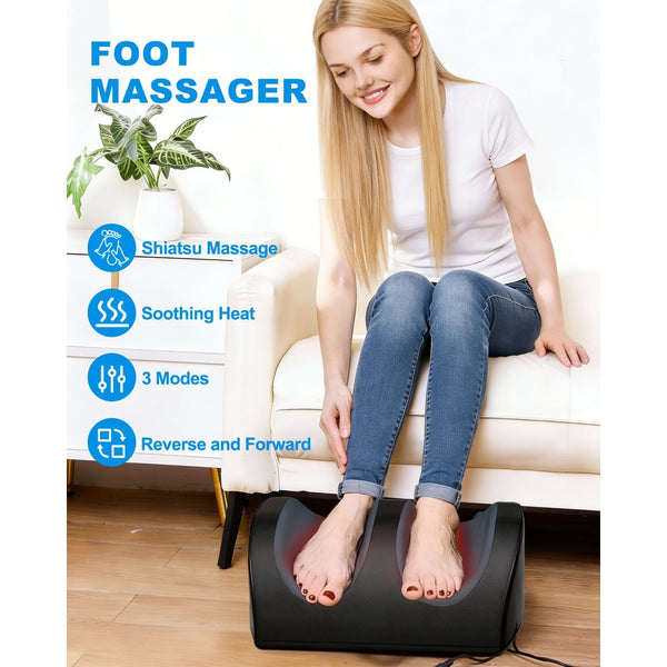 Leg Massager Black, an Entirely Automated Foot Massage Device Designed for Muscle Relaxation,Massager with Deep Kneading Function,Relaxing- Ideal for Family Leisure, Calves, Feet, Legs, And Hands Perfect Gift Ideal Gift for Home Use, Perfect for Parents,