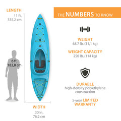 Emotion Cabrio 11Ft (3.35M) Hybrid Kayak with Paddle