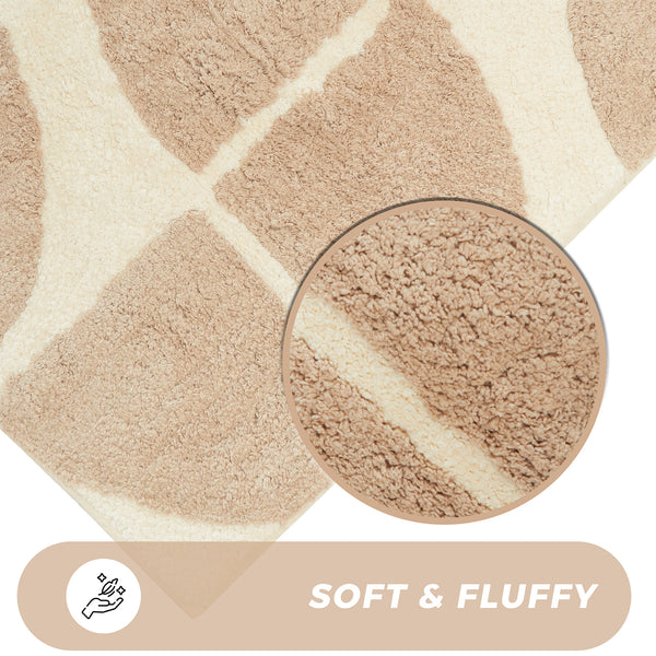Stockholm Bath Mat with Non-Slip Backing – Super Soft, Water Absorbent, 100% Cotton Blend, Quick-Drying Bathroom Toilet Floor Rug, 50 x 8 cm