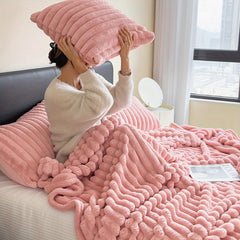 Luxurious Faux Rabbit Fur Throw Blanket - Ultra-Soft & Warm All-Season Luxury Blanket, Double-Sided Plush Fur for Couch, Bed, Travel, Office - Machine Washable, Elegant Home Decor Gift for Valentine'S Day, Housewarming, Birthday