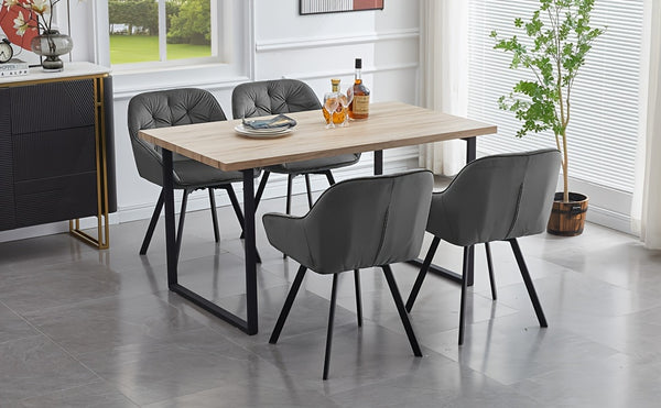 Set Of 2/Set Of 4 Swivel Dining Chairs | Upholstered with Velvet, Arms, Backrest, Metal Legs, Carbon Steel Frame, Memory Foam Filling, Grey, Contemporary Style, Rotatable, No Wheels