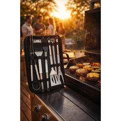 6 Piece BBQ Tool Set Stainless Steel Barbecue Tool Set with Carry Case for Grill, Camping, Outdoor Cooking