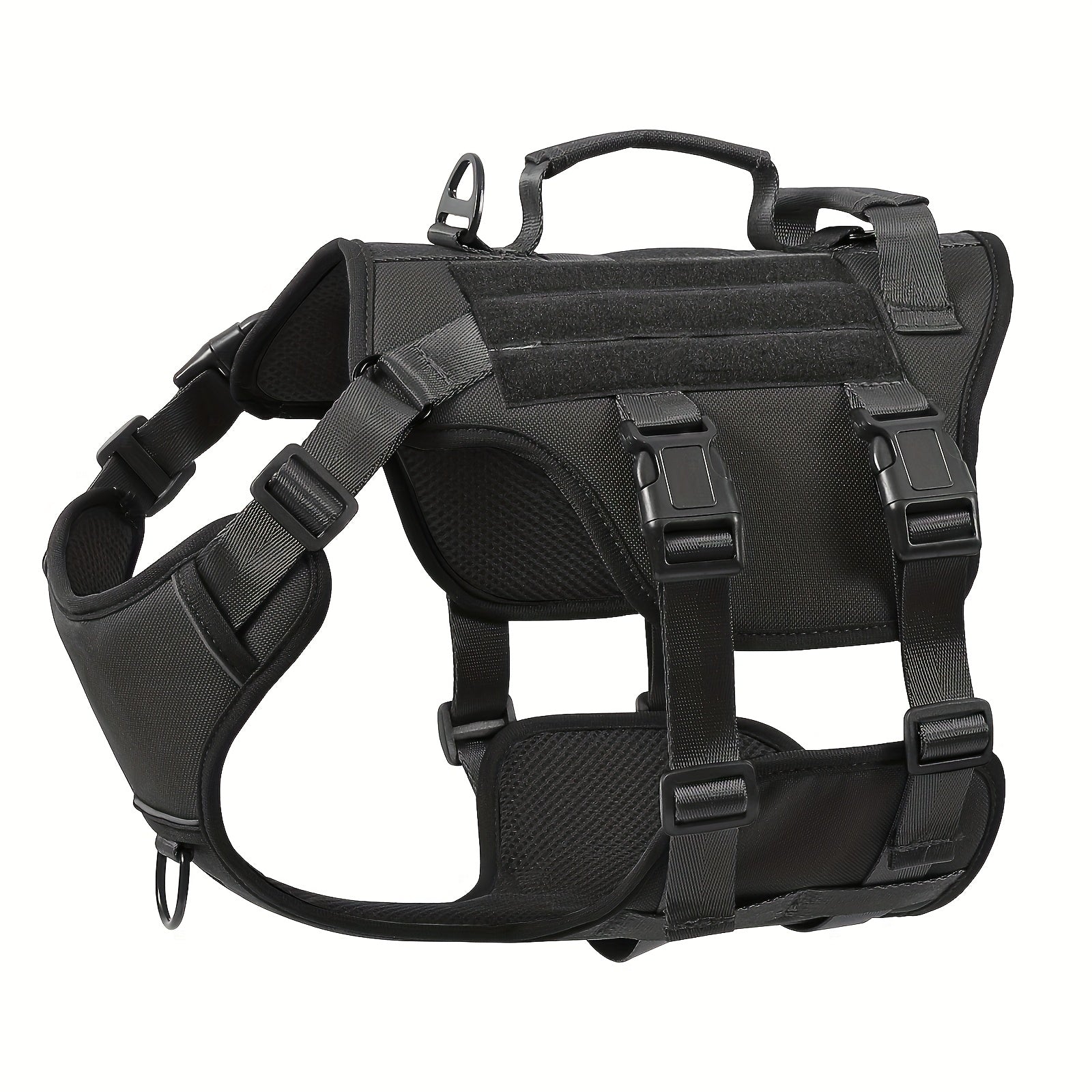 Reflective No-Pull Dog Harness for Large Breeds - Escape-Proof, Soft Padded Full Body Vest with Adjustable Straps & Dual Handles, Ideal for Walking, Hiking & Training - Black Checkered Design