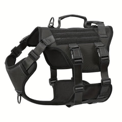 Reflective No-Pull Dog Harness for Large Breeds - Escape-Proof, Soft Padded Full Body Vest with Adjustable Straps & Dual Handles, Ideal for Walking, Hiking & Training - Black Checkered Design