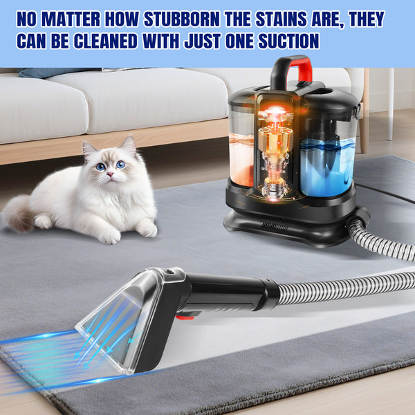 Handheld Spot Carpet Cleaner, Portable Wet & Dry Vacuum Cleaner Spot Cleaner for Upholstery, Sofa, and Carpet, Lightweight Wet Dry Vacuum for Stains, Spills & Pet Messes, Suitable for Car, Sofa, Upholstery, Compact, Handheld Cleaning Machine