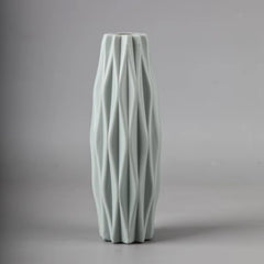 Nordic Modern Plastic Flower Vase - White Pink Blue Decorative Pot for Living Room Flower Arrangement