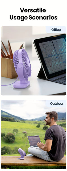 TOPK Mini USB Desk Fan, 3-Speed Adjustable Airflow, Low Noise Quiet Operation, 360° Flexible Rotation, Compact Portable Design for Home, Office & Bedroom