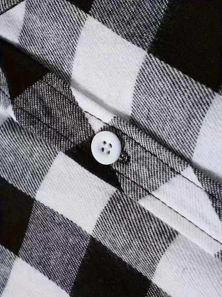 3 Men'S Plaid Shirt Top Lapel Long Sleeve Closure Men'S Casual Shirt Suitable for Men'S Daily Holiday Street Wear Casual Plaid Shirt Four Seasons Fashion Comfortable Fit Red, Blue And Black 3-Color Combination Pc Button Collar Chest Pocket