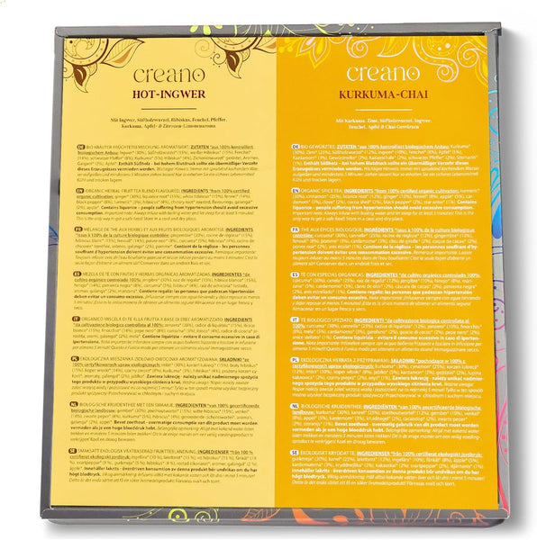 Creano Organic Herbal Tea Gift Set - 27 Organic Tea Bags in 9 Different Varieties - Tea Sampler - 54G*