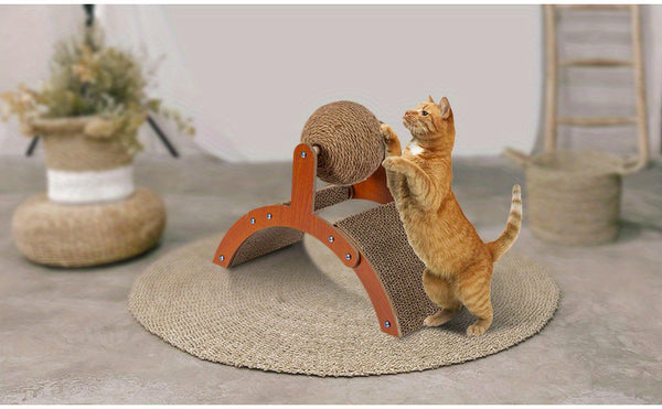 Cat Scratcher with Hanging Toy Sisal Ball Cat Scratching Board Durable Board Pads prevents Furniture Damage